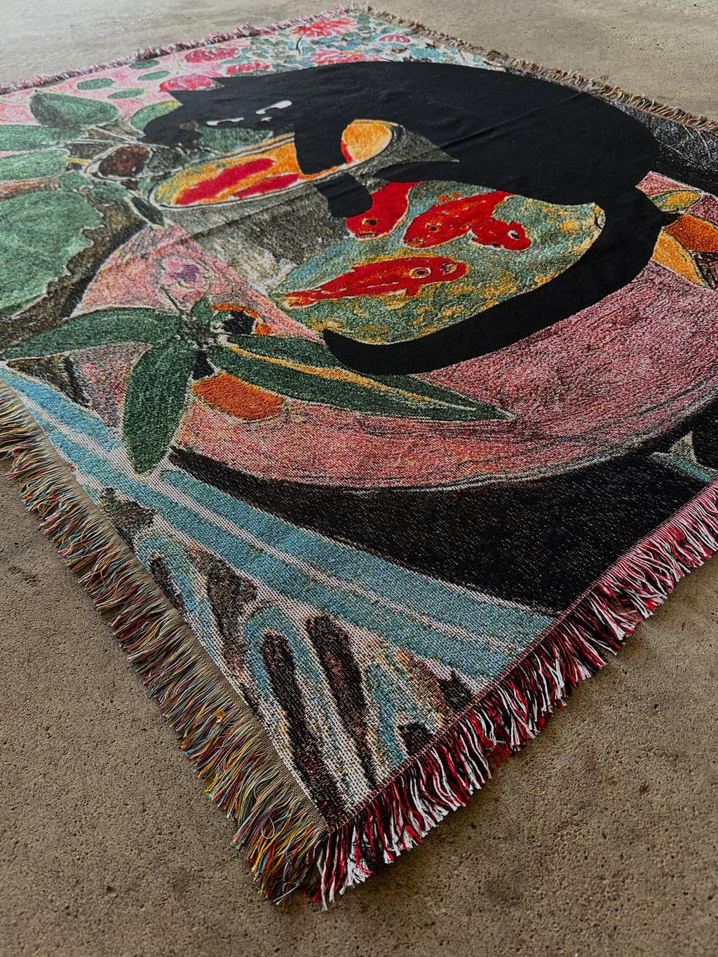 Black Cat & Goldfish Tapestry