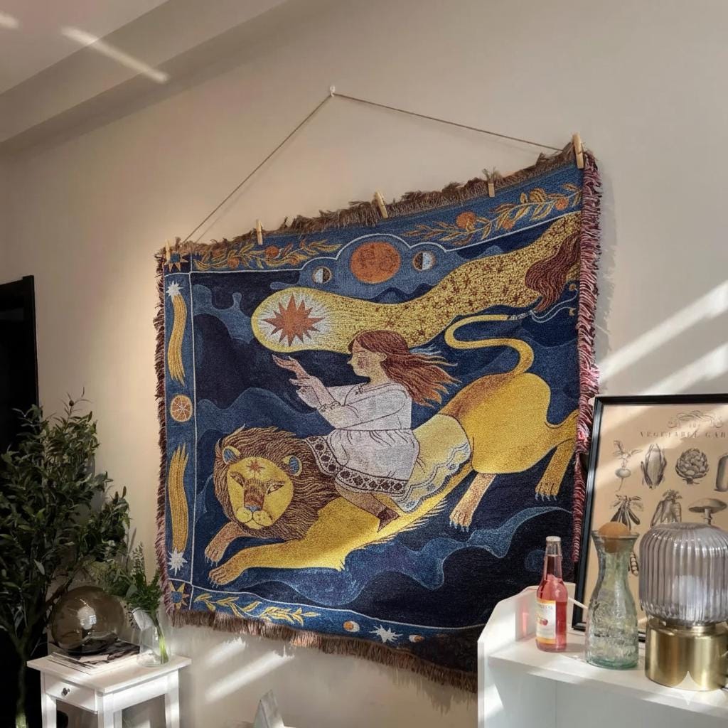 Lion Rider Tapestry