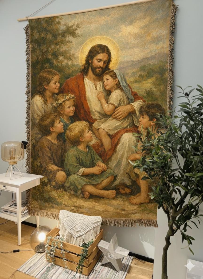 Jesus & Children Tapestry