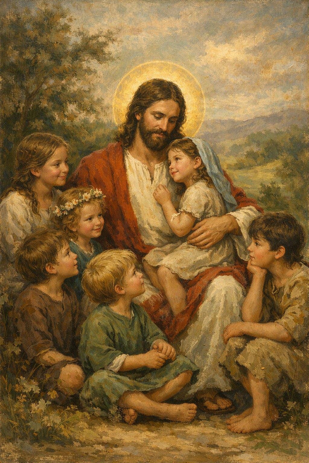 Jesus & Children Tapestry