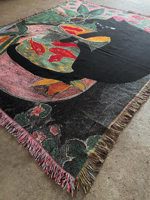 Black Cat & Goldfish Tapestry
