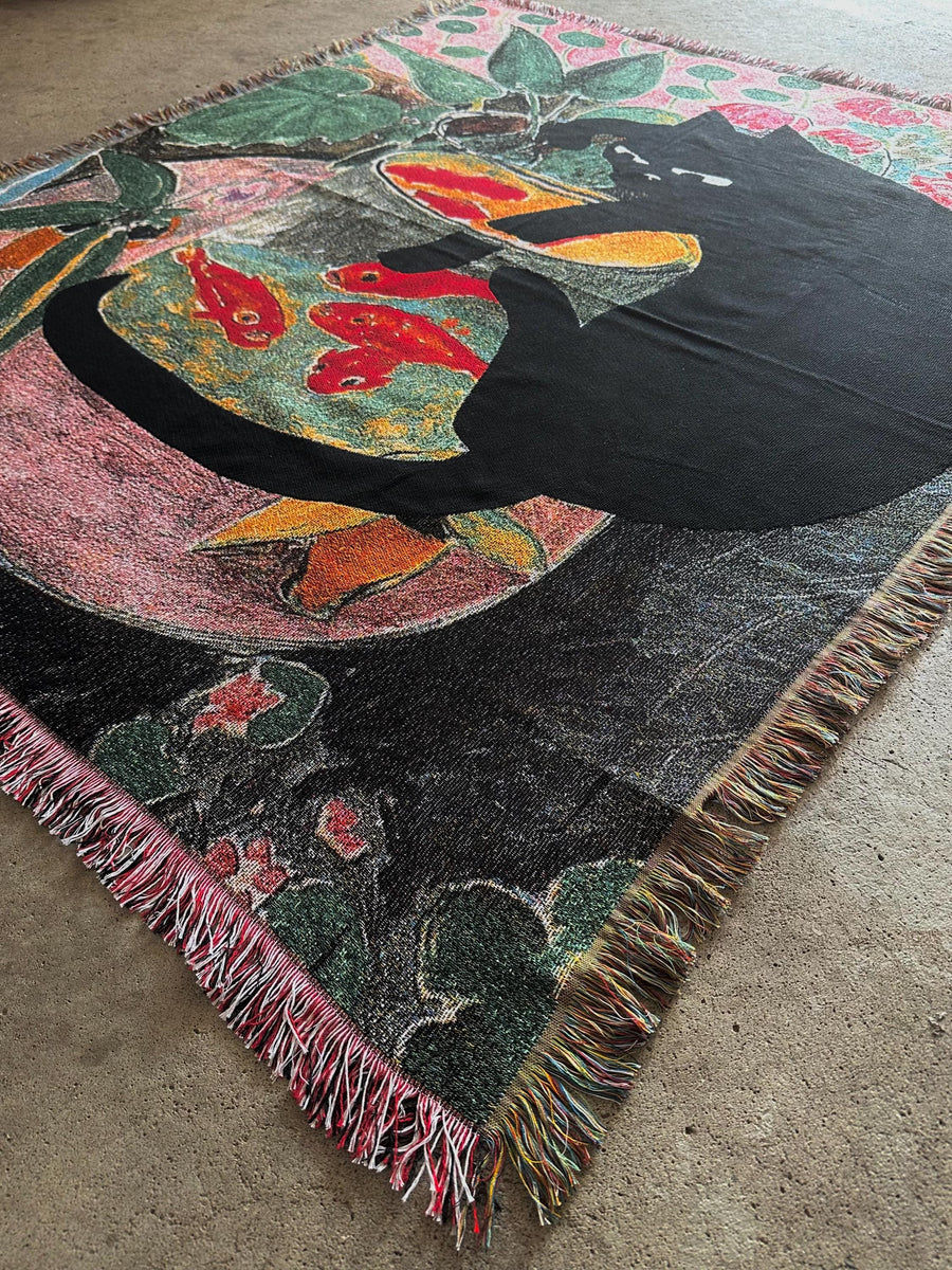 Black Cat & Goldfish Tapestry
