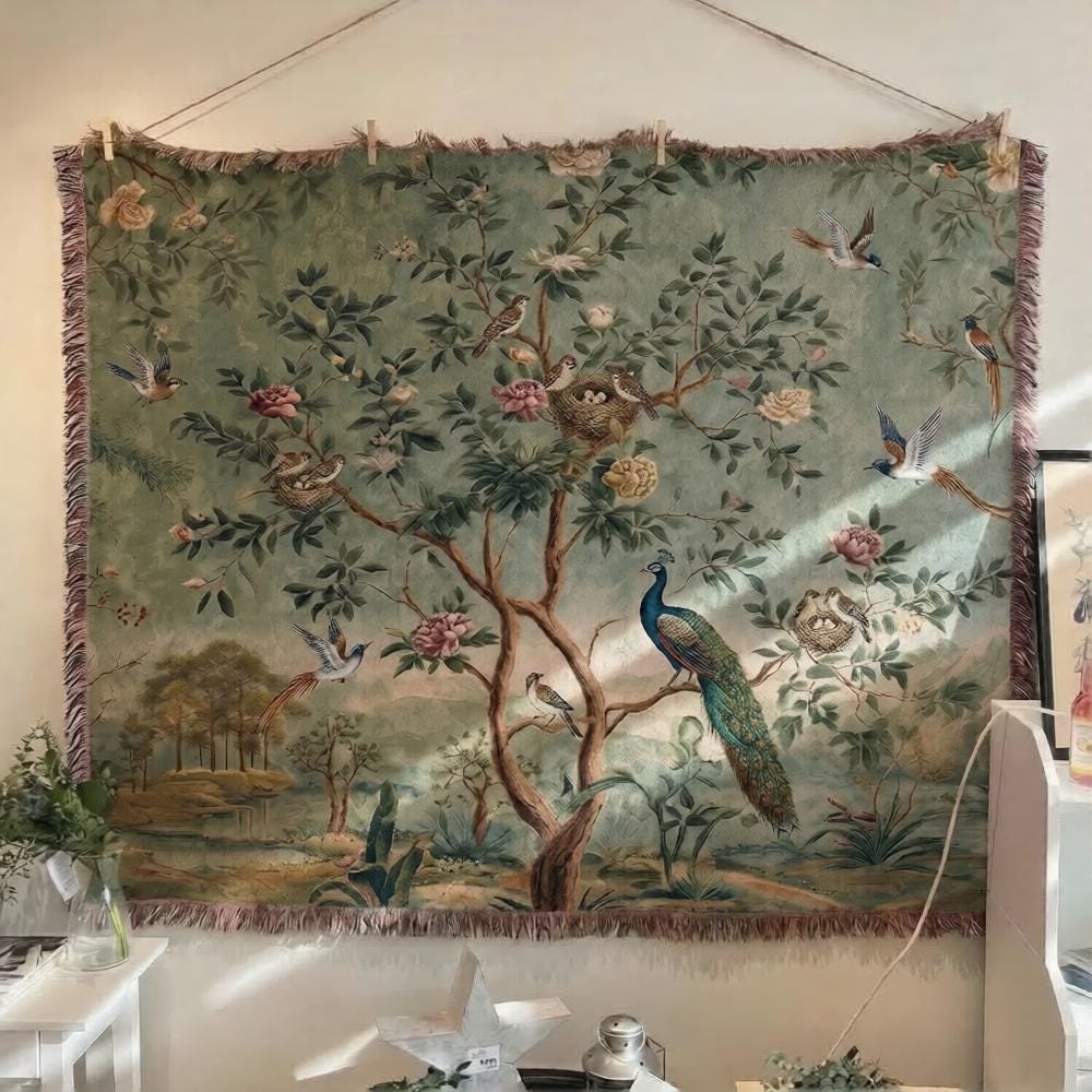 Chinoiserie Bird Tapestry