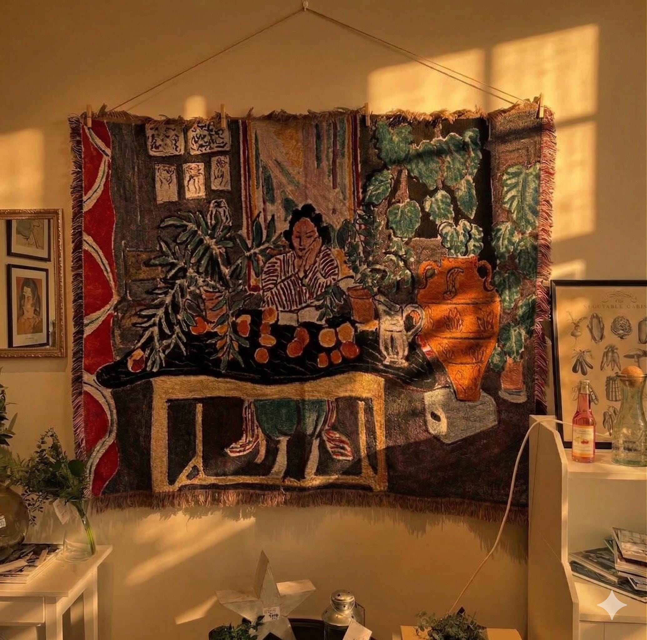 Woman Reading Tapestry