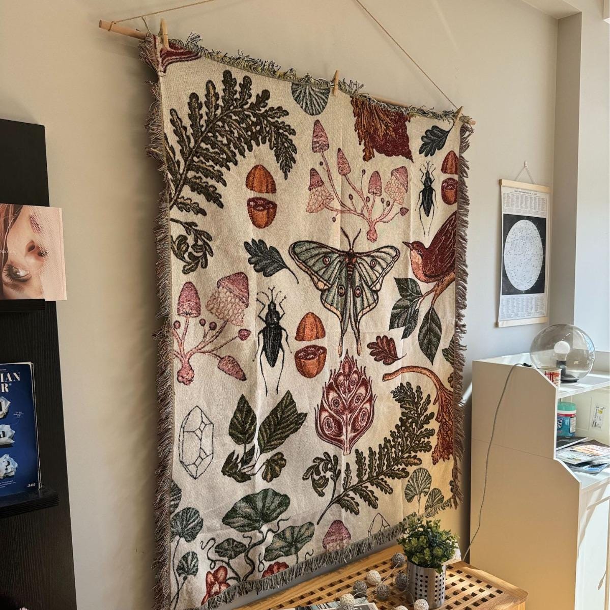 Moth & Mushroom Tapestry