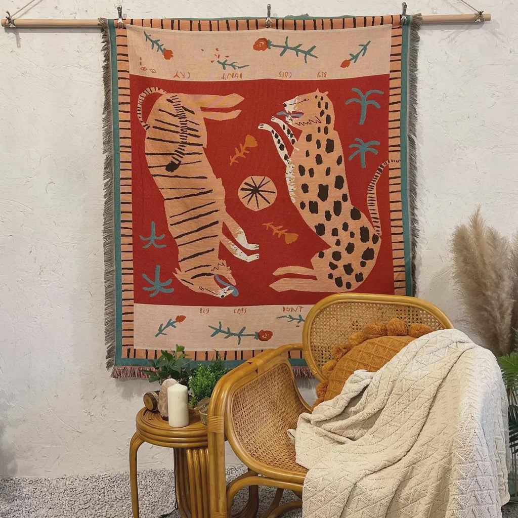 Tiger & Leopard Tapestry